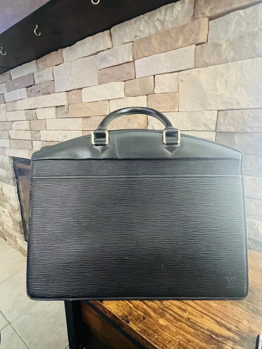 Vintage Louis Vuitton Epi Noir Porte DocVoyage Briefcase MadeFrance with Dusty